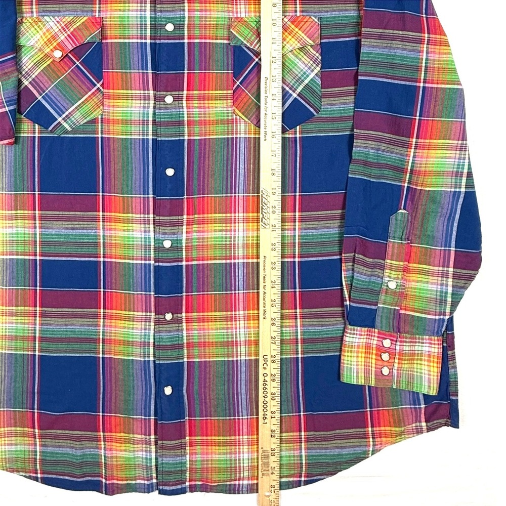 NWT Polo Ralph Lauren Mens 3XB Plaid COLORFUL Indian Madras Western Snap Shirt - Picture 4 of 9